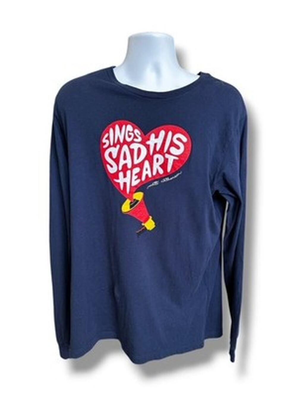 Matt Nathanson Sings His Sad Heart Navy Blue Long Sleeve Graphic T-shirt XL